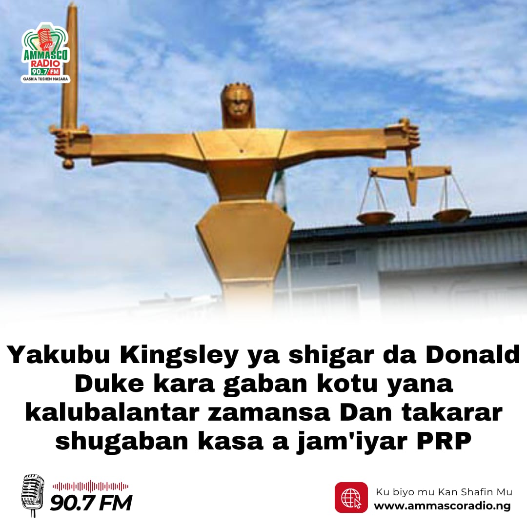 Yakubu Kingsley ya shigar da Donald Duke kara gaban kotu yana kalubalantar zamansa Dan takarar shugaban kasa a jam’iyar PRP
